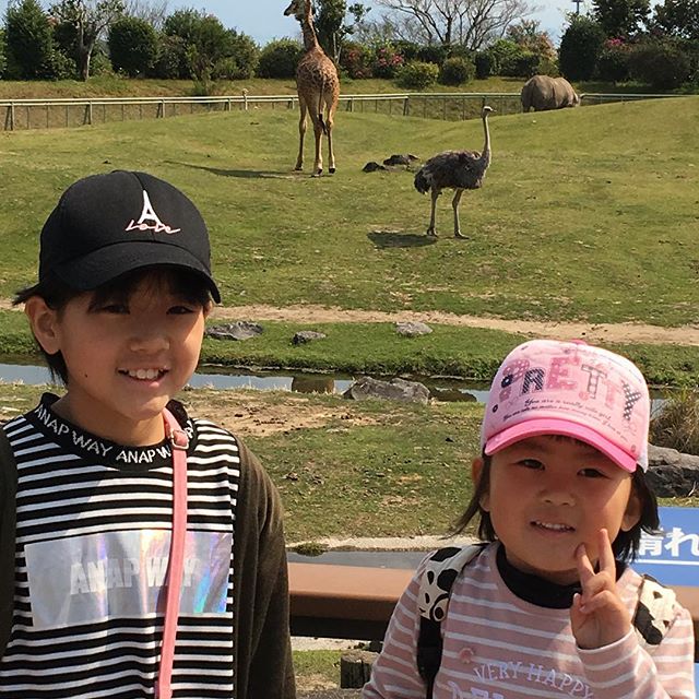 今日は、パパもお休み動物園へ〜🦒 行って来ました〜 大喜びのお2人さん٩(๑❛ᴗ❛๑)۶#鹿児島平川動物園#4月2日#フレンチブルドッグ (Instagram)